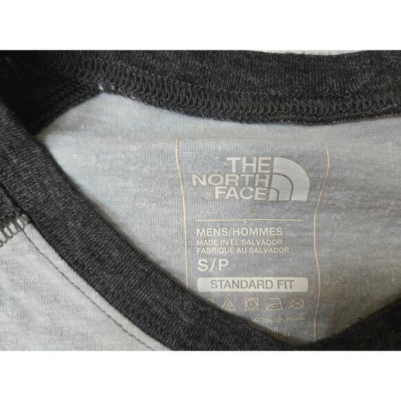 The North Face Size Small Baseball Shirt Standard Fit Gray/Black Ringer Tee - Picture 3 of 6